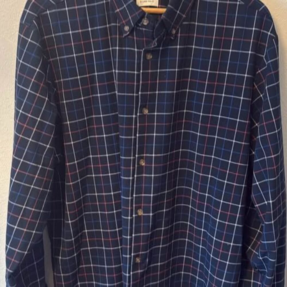 Mizzen and Main red white blue plaid button down XXL long sleeve